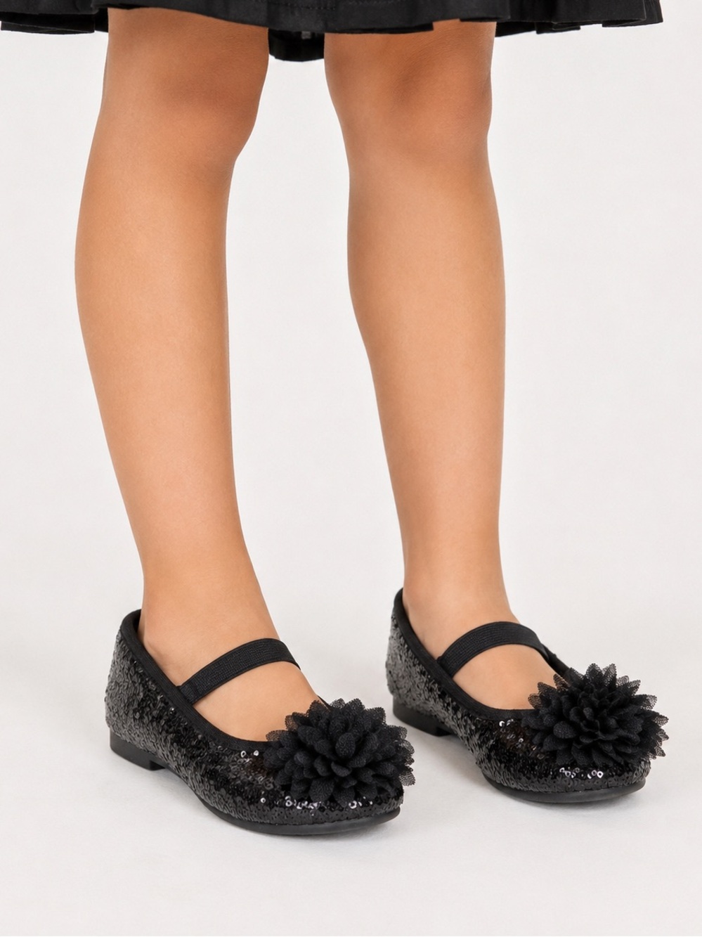 ✨🖤 Place Black Sequin Dress Shoes Girls Size 4 🖤✨